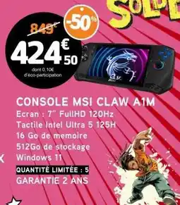 E.Leclerc CONSOLE MSI CLAW A1M offre