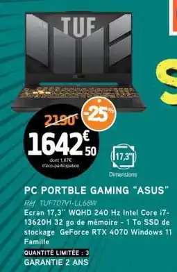 E.Leclerc PC PORTBLE GAMING “ASUS” offre