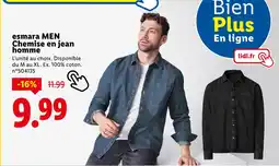 Lidl Esmara MEN Chemise en jean homme offre