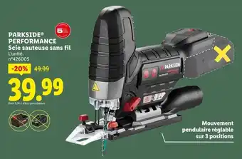Lidl Parkside Performance Scie sauteuse sans fil offre