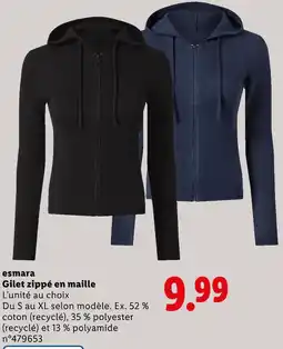 Lidl esmara Gilet zippé en maille offre