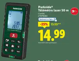 Lidl Parkside Télémètre laser 50 m offre