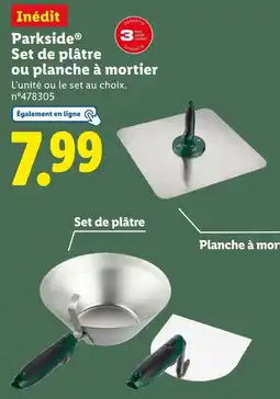 Lidl Parkside Set de plâtre ou planche à mortier offre