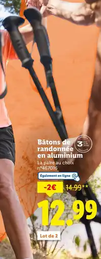 Lidl Bâtons de randonnée en aluminium offre