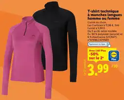 Lidl T-shirt technique à manches longues homme ou femme offre