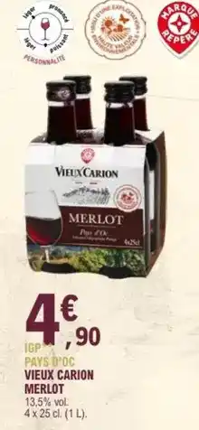 E.Leclerc Pays d'oc vieux carion merlot offre