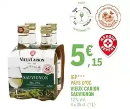 E.Leclerc Igp pays d'oc vieux carion sauvignon offre