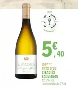 E.Leclerc Pays d'oc cibadies sauvignon offre
