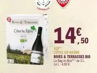 E.Leclerc Côtes du rhône - cotes du rhone rives & terrasses bio offre