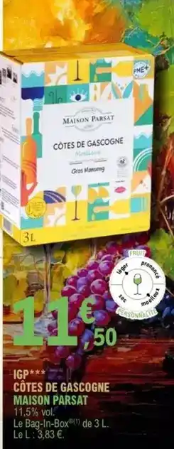 E.Leclerc Maison parsat - cotes de gascogne offre