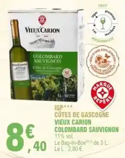 E.Leclerc Igp cotes de gascogne vieux carion colombard sauvignon offre