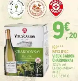 E.Leclerc Pays d'oc vieux carion chardonnay offre