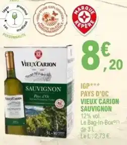 E.Leclerc Pays d'oc vieux carion sauvignon offre