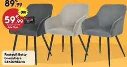 Maxi Bazar Fauteuil betty bi-matière 54х60х86cm offre