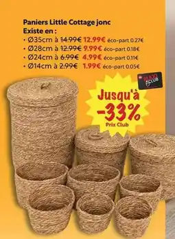 Maxi Bazar Paniers little cottage jonc offre