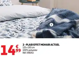 Auchan Plaid effet mohair actuel 125 x 150 cm offre