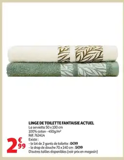 Auchan ACTUEL Linge de toilette fantaisie offre