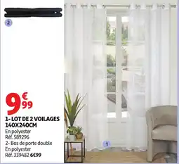 Auchan Lot de 2 voilages 140x240cm offre