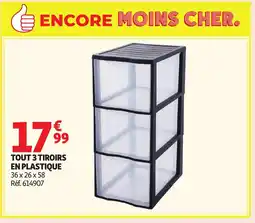 Auchan Tout 3 tiroirs en plastique offre