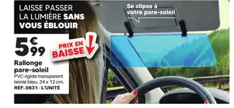 Shopix Rallonge pare-soleil offre