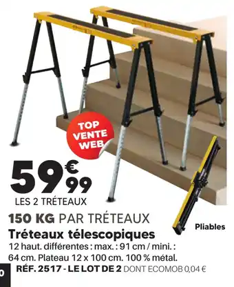 Shopix Tréteaux télescopiques offre