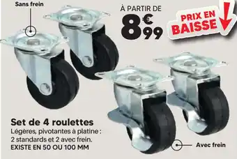Shopix Set de 4 roulettes offre