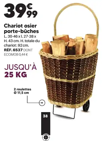 Shopix Chariot osier porte-bûches offre