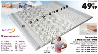 Shopix Surmatelas à mémoire de forme offre