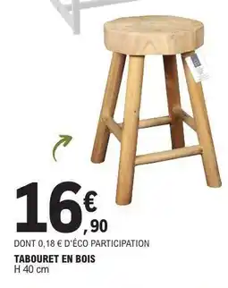 E.Leclerc TABOURET EN BOIS offre