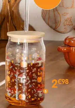 b&m Verre avec couvercle et paille offre