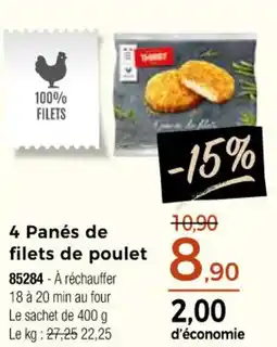 Thiriet 4 Panés de filets de poulet offre