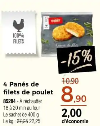 Thiriet 4 Panés de filets de poulet offre