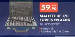 Autodistribution Malette de 170 forets en acier offre