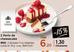 Thiriet 2 Parts de cheesecake offre