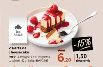 Thiriet 2 Parts de cheesecake offre