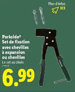 Lidl PARKSIDE Set de fixation avec chevilles à expansion ou chevilles offre