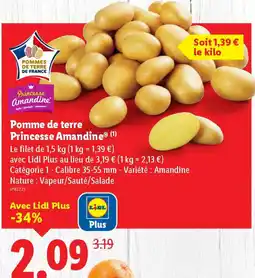 Lidl Pomme de terre Princesse Amandine offre