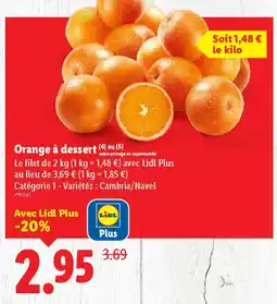 Lidl Orange à dessert offre