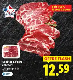 Lidl 12 côtes de porc échine offre