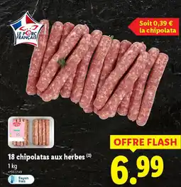 Lidl 18 chipolatas aux herbes offre