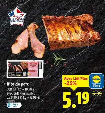 Lidl Ribs de porc offre