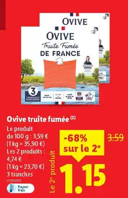 Lidl OVIVE truite fumée offre