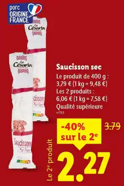 Lidl LE CESARIN Saucisson sec offre