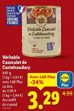 Lidl Véritable Cassoulet de Castelnaudary offre