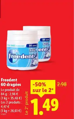 Lidl FREEDENT 60 dragées offre