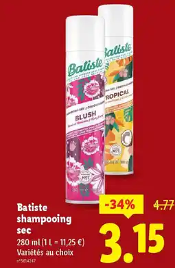 Lidl BATISTE shampooing sec offre