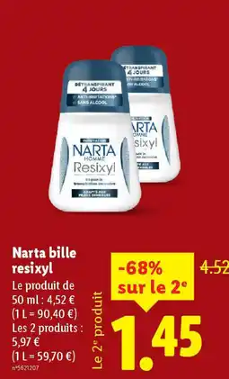 Lidl NARTA bille resixyl offre
