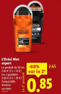 Lidl L'Oréal Men expert offre