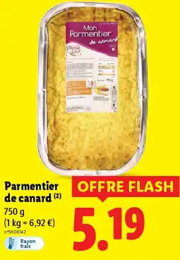 Lidl Parmentier de canard offre