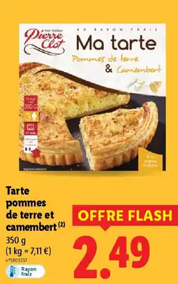 Lidl Tarte pommes de terre et camembert offre